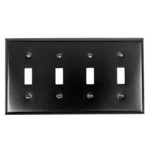   Manufacturing Smooth Iron Four Toggle Switch Plate, Oil Rubbed Bronze