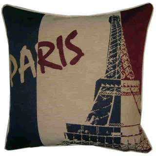 Paris Eiffel Tower France French Tapestry Cushion Cover  