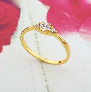 18K Gold Filled Grace Round Zircon Lovers Gift Ring  