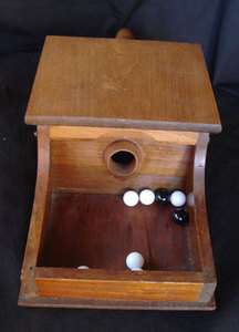 VINTAGE BALLOT BOX WITH MARBLES  