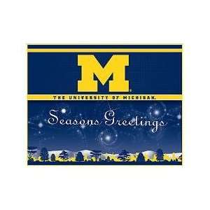 MICHIGAN WOLVERINES 7 by 10 Team Logo CHRISTMAS / HOLIDAY CARDS (Box 
