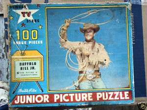 BUFFALO BILL JR TV Vintage Picture Puzzle & FISHING SET  