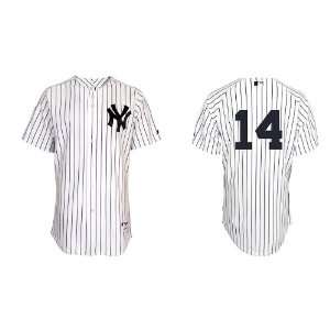 New York Yankees #14 Curtis Granderson White Stripe 2011 MLB Authentic 