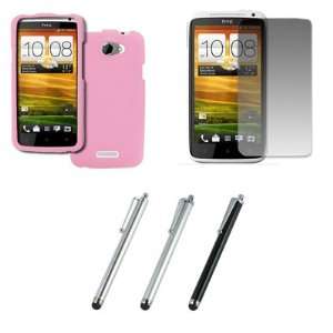  EMPIRE HTC One X Rubberized Case Cover (Pink) + 3 Pack of 