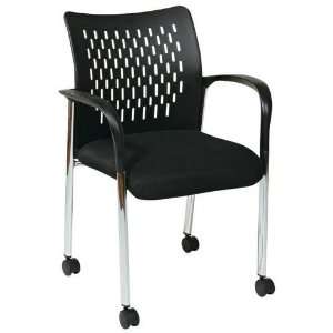   17740A2 Set of 2 ProGrid Black Seat Guest Chair with Casters 17740A2