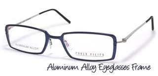 Blue Rectangular Frame Unisex Titanium Eyeglasses  