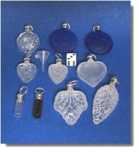 Glass Perfume Bottle PENDANT Silver (Your Choice)  