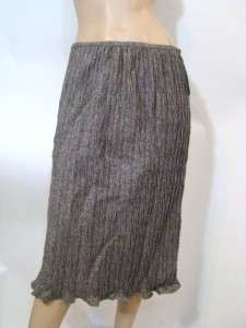   Brown Tweed Crinkled Tulip Style Pencil Dress Career Skirt 8 M  