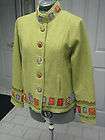 ICELANDIC DESIGN EMBROIDERED WOOL SWEATER JACKET CARDIGAN M LINED