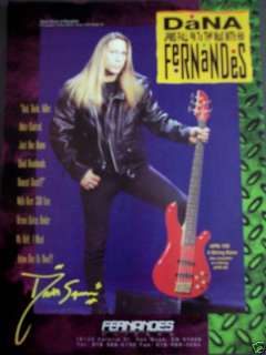 1993 Fernandes APB 100 Bass Dana Strum vintage Music Ad  