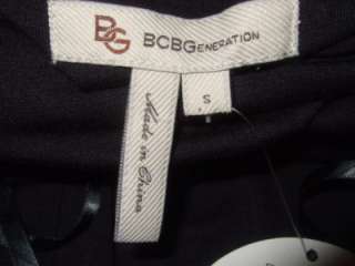 BCBG GENERATION black knit w wooden beads BLOUSON coverup / dress $120 