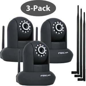  3 pack Foscam FI8910W Black Wireless/Wired Pan & Tilt IP 