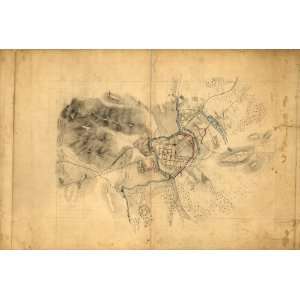    1874 Civil War map Battle of, Franklin, Tennessee