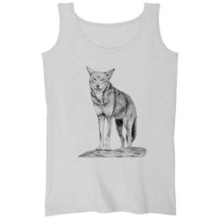 Red Wolf Art Womens Tank Top Straight Cut Loose Fit  