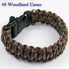 Woodland Camo Paracord Bracelet 550 rope Survival w/ whistle buckle 