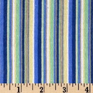  44 Wide All Boys Stripe Flannel Green Fabric By The Yard 