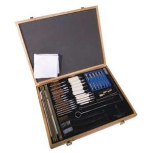 Universal Gun Cleaning Kit in Wooden Case 63 Piece  Sports 