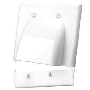    Double Gang Hinged Bundled Cable Wire Wall Plate White Electronics