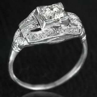 1920s DIAMOND VINTAGE ENGAGEMENT PLATINUM ESTATE RING  