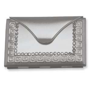   Silver tone Swarovski Crystal Envelope Compact Mirror Jewelry