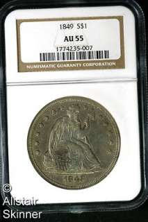 Very nice high grade example of No Motto type Seated Dollar.