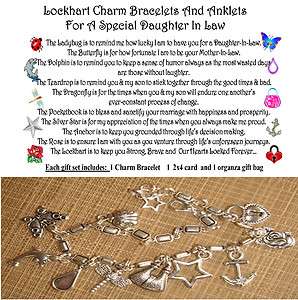 Daughter In Law Charm Anklet poem organza gift 2x4 car  