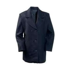 Gianni Collanitrade Ladiesapos Wool Blend Navy Blue Pea Coat (Medium)