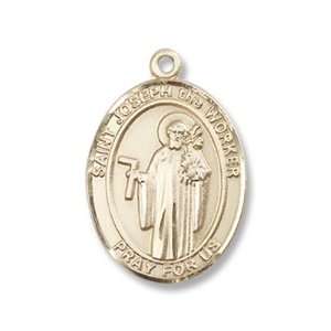 14kt Gold St. Joseph The Worker Medal Jewelry