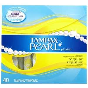 Tampax Pearl Unscented Regular Tampons with Plastic Applicator 40 t 