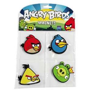  Angry Birds Magnets 4 Piece Set (Red/Blue/Yellow Birds 