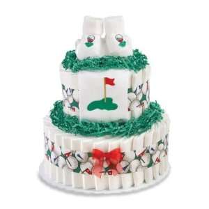    Peachtree Layette Diaper Cake LCGOL2T Two Tier Golf Theme Baby