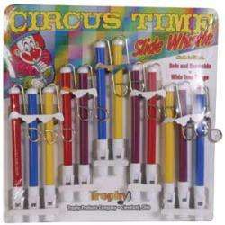 SLIDE WHISTLE TROPHY CIRCUS TIME ASSORTED COLORS NEW  