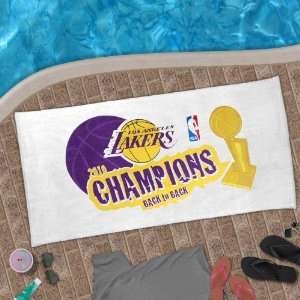 Los Angeles Lakers 30 x 602010 NBA Champions White Beach Towel 