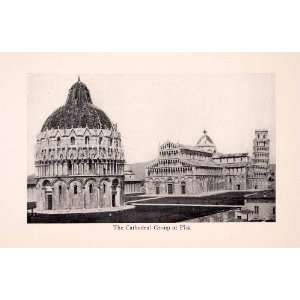  1912 Print Cathedral Pisa Italy Tuscany Medieval Church 