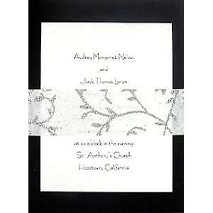  Wedding Invitations Kit Jet Black with Silver Glitter Sash 
