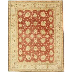  80 x 104 Red Hand Knotted Wool Ziegler Rug