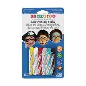  Face Painting Sticks 6/Pkg Yellow/White/Red/Silver/Turquoise/Black 