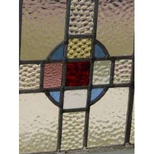  Multicolor Geometric Cross Antique Stained Glass