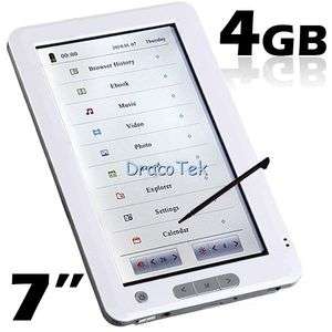 Touchscreen EBook Reader media player PDF EPUB 4GB  