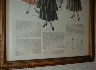 FRAMED APRIL 1916 WOMANS MAGAZINE LADY FASHION PAGE 1  