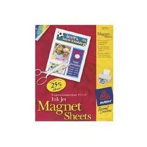  Magnet Sheets, Printable, Inkjet, 8 1/2x11, 5/BX, White 