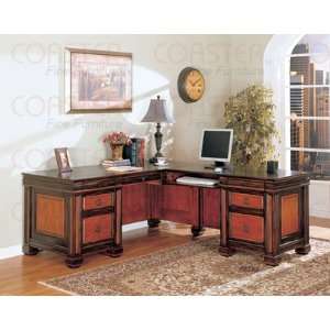   Square Two Tone Home Office L Shaped Executive Desk