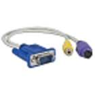  15 pin VGA (M) to S Video (F) & Composite RCA (F) Video Cable (Beige