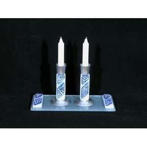  Vortex Blue candlesticks with drip plate