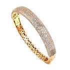Sea of Diamonds Yellow Gold Over Sterling Silver Micro Pave Set Cubic 