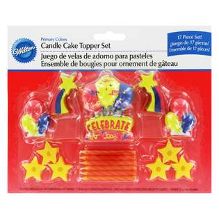 Wilton Primary Colors Candle Cake Topper Set, 17 Piece Set   2811 2153 