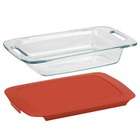 Pyrex Easy Grab 2 Qt Oblong Baking Dish with Red Plastic Cover
