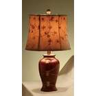 Poundex Set of 2 table lamps with ceramic base with vine leaf design 
