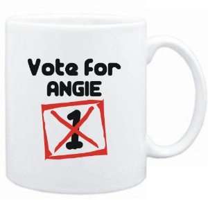  Mug White  Vote for Angie  Female Names Sports 