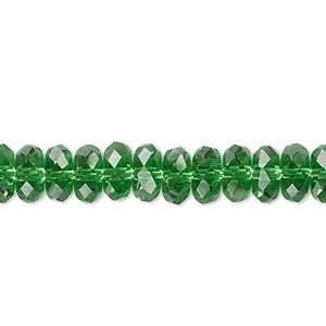  #4783 Celestial Crystal®, 32 facet, green, 8x4mm disc 